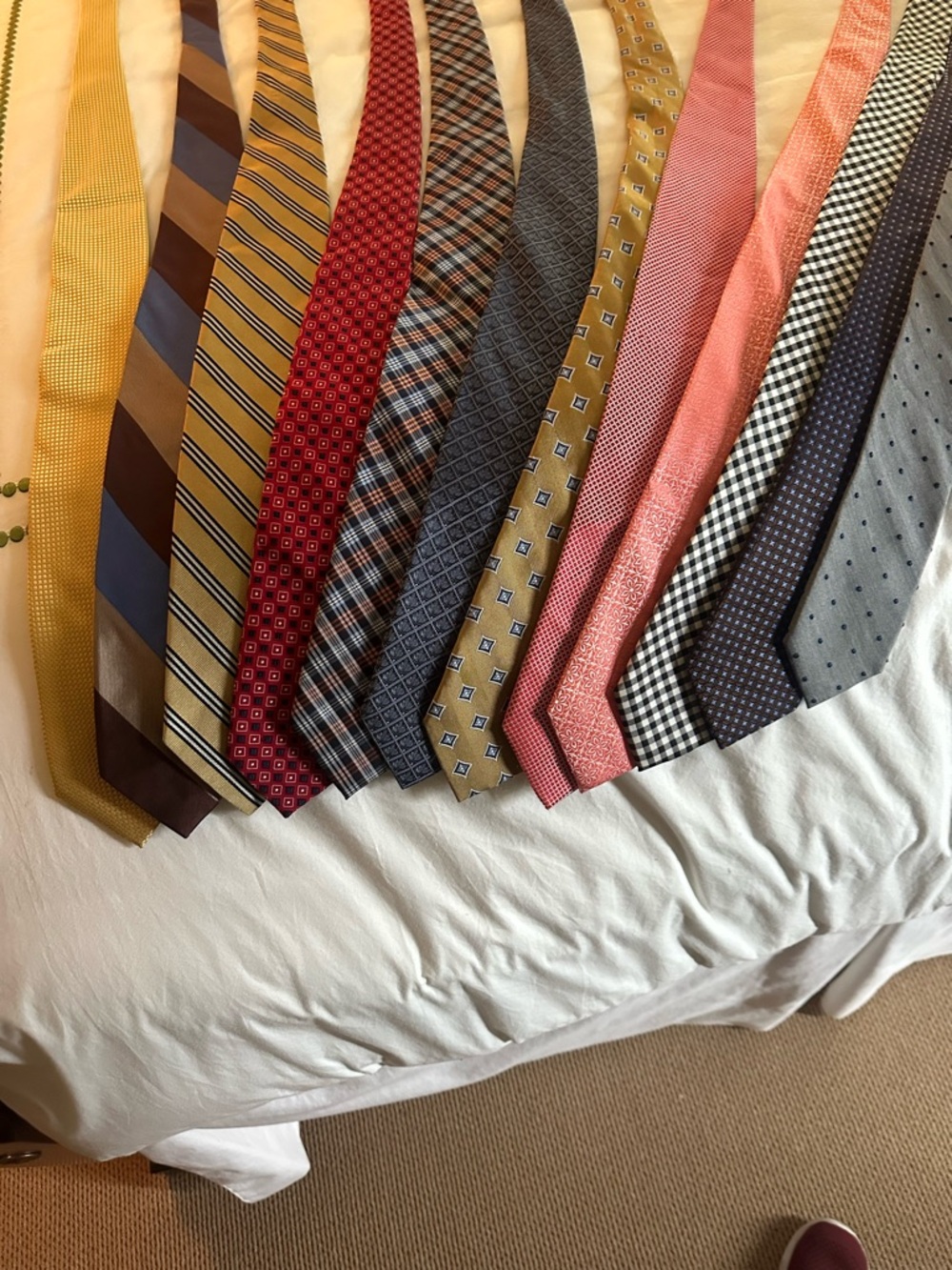 Ties in all different colors and patterns.